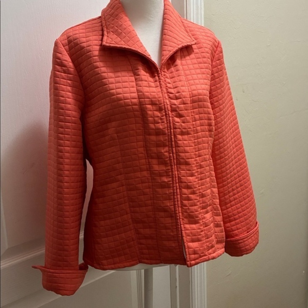 Robert Louis Coral Quilted Jacket Long Sleeves Cuffed Vintage Great Condition
